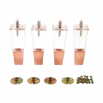 4 Acrylic Furniture Legs for Bench and Desk Support in Living Space 12cm Rose Gold