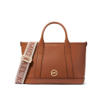 Michael Kors MK Luisa Tikitud &Otilde;larihm Kuldne Logo Tepitud Nahast T&otilde;mblukuga Koti Naiste T&otilde;mblukuga Kott Pruun 30R4G99T1L-230 Basic Set (Bag+Dust Bag)