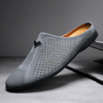 Uued Meeste Slip-on Kingad Nahast Vabaaja Poolkingad Meestele Hingavad Meeste Sussid Suvised Disainer Meeste Kingad L&auml;bil&otilde;ikega Loaferid 38