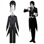 Sebastian Michaelis Cosplay &Uuml;likond (Butler) koos Parukaga Black Butler Kost&uuml;&uuml;m T&auml;iskasvanutele Luksuslik Kultuuriline Lava Kost&uuml;&uuml;m Sebastian Michaelis cosplay [Kamihei