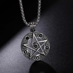 Euroopa ja Ameerika Retro Kuradi Saatan Logo Pentagramm Ripats Kaelakee Tarvikud 50CM(Necklace Size)