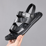 Luksuslikud sandaalid meestele Kvaliteetsed veisenahast sandaalid V&auml;litingimustes vabaaja spordisandaalid meestele Suvised avatud varbaga rannasandaalid 39