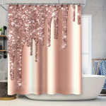 Luksuslik roosakuldne du&scaron;ikardin s&auml;deleva tr&uuml;kiga Kodu sisustus Veekindel Vannitoa aksessuaarid .com 200x180cm white