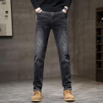 S&uuml;gis ja Talv Uus Samet/&Otilde;huke Meeste K&otilde;rgekvaliteediline Denim Slim Fit Sirge S&auml;&auml;rega Elastne Vabaaja Mitmek&uuml;lgne Trendikas Br&auml;nd Kerged &Auml;rip&uuml;ksid 28 must