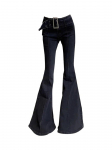 American Retro Flare Teksad Madala v&ouml;&ouml;kohaga E-t&uuml;druk Slim Bandage Botts Naiste Mood Must Puuvillane Denim P&uuml;ksid Y2K High Street L