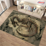 Dinosaurus Fossiil Mustriga Vaip Libisemisvastane Matt Magamistoa Elutoa Laste Toa Kodu Dekoor Kingiidee 40x60cm (16x24in)