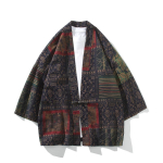Etnilise stiili mustriga yukata meestele naistele mood kardigan pluus Aasia riided Harajuku Jaapani cosplay kimono L gray