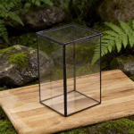 Geomeetriline klaasist terrarium kaanega sambla ja sukulentide jaoks, Moodsad laual olevad vaasid-istutajad, Mini sisekasvuhoone kodu kujunduseks brown