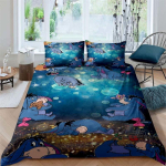 (Nuhk) Voodipesukomplekt, 3D-prinditud multifilmimustriga tekikott, pehme ja mugav, kuninglik suurus, sobib kingituseks poistele ja 200X200cm