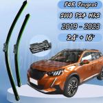 Esiklaasipuhastajate komplekt Peugeot 2008 P24 MK2 2019 - 2026 jaoks Tuuleklaasi Harjad 24 16 Vaikne uuendus gray