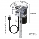 Akvariumi filter Mini vaikne USB juga Kalapaagi filter Reguleeritava veevooluga Seinale kinnitatav USB-kalapaagi filtreerimisseade valge