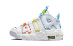 Nike Air More Uptempo PS Libisemisvastane amortisaatsioon Libisemisvastane amortisaatsioon Keskmise k&otilde;rgusega Laste korvpallijalatsid Valge FJ4625-100 28