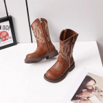 Zapatos T&uuml;drukute Saapad Veekindlad Kauboi Saapad Laste L&uuml;hikesed Libisemisvastased Saapad Paksud Saapad Laste Saapad Botas 27 pruun