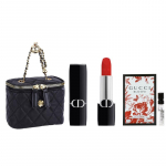 DIOR Huulepulk 999 sametine ametlik kandmine + Huayue Qinyi l&otilde;hna kogemuse kandmine + mini &otilde;lakott sinine
