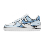 Nike Air Force 1 Comic Sky Kulumiskindlad Madalad Tallaosaga Treeningsjalatsid Unisex Valge Sinine CW2288-111(Team796-) 38.5