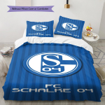 FC Schalke 04 Muster Voodipesukomplekt Tekikate Padjap&uuml;&uuml;r Kodukaunistus Kingitus (1 * tekikott + 2 * padjap&uuml;&uuml;ri, ilma s&uuml;damikuta) 135x200cm