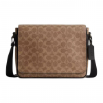 COACH Jack Messenger 26 Logotr&uuml;kiga kaetud l&otilde;uendist crossbody kott Keskmine Unisex Paaristiil Beež pruun