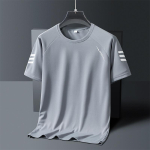 Ice Silk l&uuml;hikeste varrukatega T-s&auml;rk meestele, Thin Ice Silk kiirelt kuivav l&uuml;hikeste varrukatega meeste s&auml;rk, Ice Feeling T-s&auml;rk, poolvarrukatega sportlik T-s&auml;rk XXXXXL gray