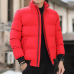 Meeste puuvillase polsterdatud jope Winter Trend Tiger Head logoga l&uuml;hike polsterdatud meeste jope Paks vabaaja polsterdatud jope Meeste Parkas M-5XL L punane