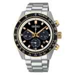 SEIKO Prospex Speedtimer Meeste P&auml;ikesetoitega Kronograafkell Must-Kuldne Tihvti ja Numbrilauaga Tak&uuml;meetri Bezeliga Roostevabast Terasest black