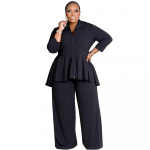 Suures suuruses naistemood &uuml;hev&auml;rviline Slim Fit vabaaja&uuml;likond 1XL must