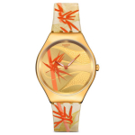 SWATCH Skin Irony Seeria Kvartsliikumine 30 Meetrit Veekindel Unisex &Scaron;veitsi Kell 38mm Kuldne Tihvt Roostevabast Terasest Korpus Nahast Kangas Rihm SYXZ105 kuld