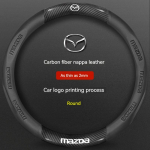 LGIY9 Mazda 3 5 6 SKYACTIV Axela Atenza CX30 CX5 CX8 CX9 MX5 RX8 RX7 BT50 jaoks S&uuml;sinikkiust Nahast Auto Roolikate Lisatarvikud must