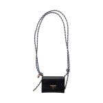 Prada kolmnurkne metalllogo vasikanahast kaardihoidja Naiste aksessuaarid Must 1MR046_2C8V_F0002 Basic Set (Bag+Dust Bag) gray