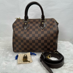 [Kasutatud] Louis Vuitton Speedy Bandouliere 25 'Pruun Damier Ebene L&otilde;uend' - Suurep&auml;rane #1KW4UVY ONE SIZE