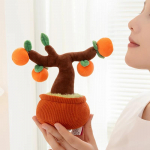 Simulatsiooniga potitaimed Nukkudega T&auml;idisega P&auml;evalill Hurmikas Bambus Pl&uuml;&uuml;sist M&auml;nguasjad Pehme Kodu Laua Auto Kaunistus Lilled Head Kingitused 20cm persimmon v&auml;rvi