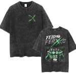 Vintage pestud Feid VS Ferxxo Falxo tuur 2026 f&auml;nnide T-s&auml;rk meestele naistele gooti mood &uuml;le suurusega suvine puuvillane T-s&auml;rk streetwear M black