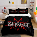 Slipknot T&auml;helogo Voodipesukomplekt Voodipesu Tekikoti Komplekt Tekikott Padjap&uuml;&uuml;rid (1 * Tekikott 2 * Padjap&uuml;&uuml;ri, ilma tekita) 135x200cm