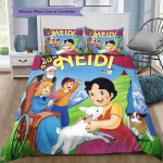 Heidi T&uuml;druk Alpidest Tr&uuml;kitud Tekikott Komplekt 3-osaline Laste Voodipesu Komplekt Padjap&uuml;&uuml;ridega Pehme Mikrokiud Kodu Dekoor Kingitus 140x200cm
