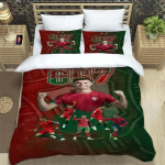 Ronaldo, Messi, Mbappe, Neymar Muster Tekikate Padjap&uuml;&uuml;ridega Mikrokiud Digitaalselt Tr&uuml;kitud Voodipesukomplekt &Uuml;heinimese Kaheinimese Suur Queen King 200x200cm