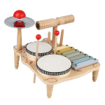 Laste trummikomplekt Beebi muusikainstrumendid M&auml;nguasjad Montessori Puidust ks&uuml;lofon Eelkooli muusikakomplekt L&ouml;&ouml;kriistad Tamburiin M&auml;nguasjad S&uuml;nnip&auml;ev beige
