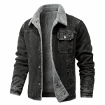 Talvised Meeste Denim Joped Mees Vabaaja Fliis Soe Tuulejope Jope Mood Meeste Retro Jean Mantlid R&otilde;ivad S tumehall v&auml;rv