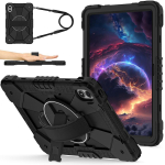 Tahvelarvuti &uuml;mbris Redmi pad 2 pro 12.1 jaoks P&otilde;rutuskindel kate Redmi pad pro 12.1 360&deg; p&ouml;&ouml;rlev alus K&auml;e-&otilde;larihm Funda Redmi pad 2 pro 12.1 must