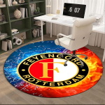 Feyenoord Rotterdam Tuli ja Vesi &Uuml;mmargune Vaip elutuppa, magamistuppa, m&auml;ngutuppa, tooli alune vaip, piirkonnamatt, ringikujuline vaip, f&auml;nnide j&otilde;ulukink 100cmx100cm
