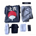 Laste Shisui Uchiha Cosplay T&auml;iskomplekt, Naruto Noore Shisui Anime Kost&uuml;&uuml;m Paruka ja Kingadega S gray