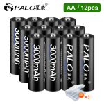 4 tk Laetav AA Ni-mh 3000mah 1,2 V aku mikrofoni / m&auml;nguasjade / kaamera jaoks 1,2 V aa LED taskulambi aku 12pcs
