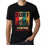 Meeste Vintage T-s&auml;rk Graafilise Tr&uuml;kiga T-s&auml;rk Surf Suveaeg PORTREE S&uuml;gav Must XS must