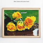 5D teemantmaaling, kollane lill, t&auml;is &uuml;mmargune kivist pilt tikand Teemant 20X30