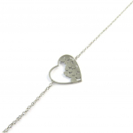 Les Tr&eacute;sors De Lily [N3367] - Bracelet Acier 'Love' argent&eacute; h&otilde;be