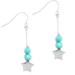 Les Tr&eacute;sors De Lily [Q1205] &ndash; disainitud terasest k&otilde;rvar&otilde;ngad 'Une Etoile est N&eacute;e' h&otilde;bedane t&uuml;rkiis &ndash; 30x10 mm roheline