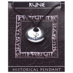 Les Tr&eacute;sors De Lily [R0362] - Collier protecteur 'Rune' argent&eacute; (Amour) - 20x25 mm h&otilde;be