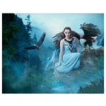 T&auml;is&uuml;mmargune teemantmaal India naiste ja loomade kotkaste 5D teemanttikandid ristpistes 20X30CM