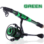 &Otilde;ngeritvade rullide kombinatsioonid 1,8&ndash;2,4 M reisi-s&uuml;sinikkiudteleskoobiga &otilde;ngeritv metallist p&ouml;&ouml;rlevate p&uuml;&uuml;girullidega merevees mageveep&uuml;&uuml;giks 2.4M Rod&Reel 3000 roheline