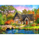 T&auml;ielik 5D teemantmaaling maja maastik mosaiiktikandid ristpistes kodukaunistus k&auml;sitsi valmistatud kingitus 25x30cm