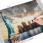 5D teemantmaaling hoone t&auml;isnurkne &uuml;mmargune puur ristpistes teemanttikandid maastik Linn n&auml;put&ouml;&ouml; kodukaunistus Full Round (20X30CM)