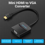 Vention Micro HDMI-VGA-adapter 1080P Mini-HDMI isase-VGA-emane kaabli muundur kaamera tahvelarvuti jaoks Mini HDMI-VGA-adapter Mini HDMI to VGA must
